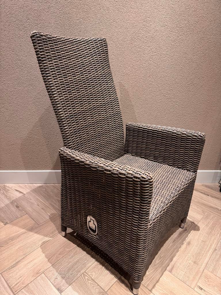 Bois le duc wicker tuinstoelen 6 stuks verstelbaar, Ophalen, Gebruikt, Wicker, Verstelbaar