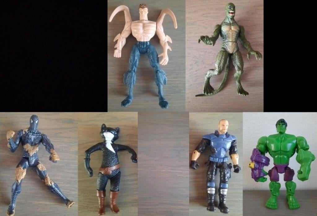 6 actiefiguren o.a spiderman en hulk, Ophalen of Verzenden, Gebruikt