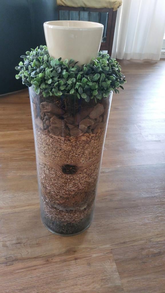 Mooie gevulde glazen vaas, Ophalen, Overige kleuren, Minder dan 50 cm, Glas