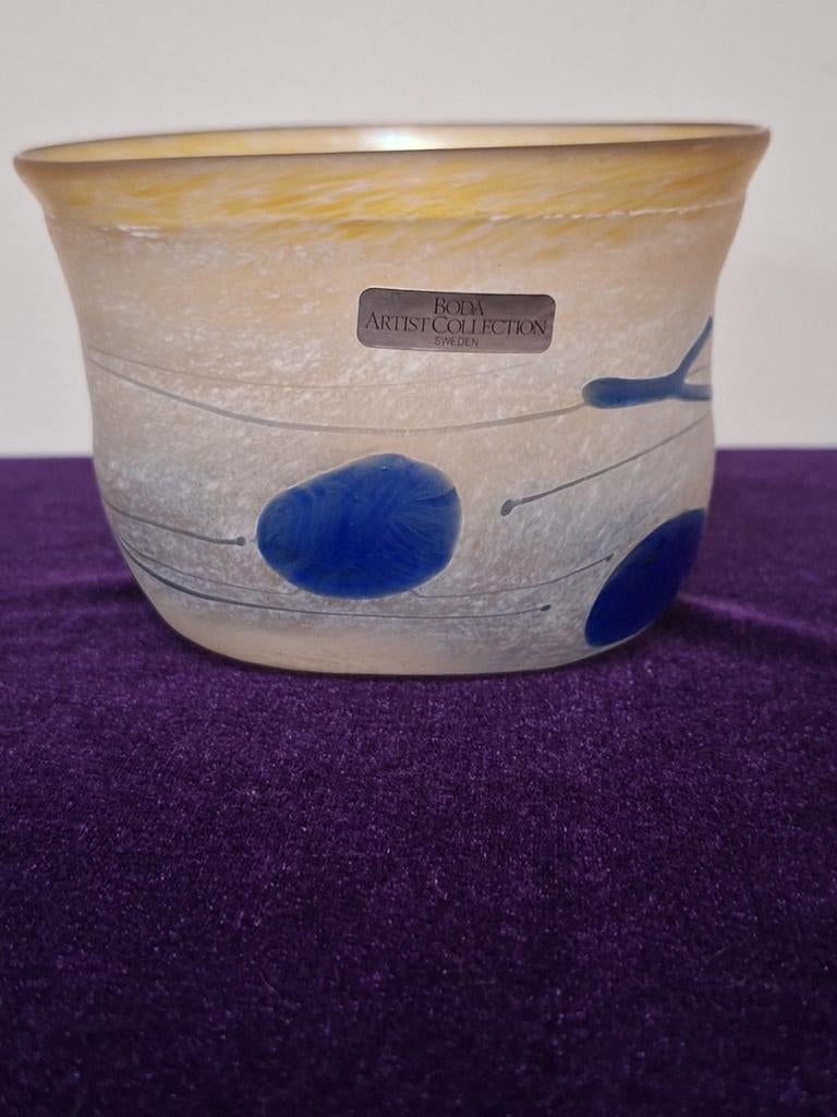 Bertil Vallien-Galaxy serie-glazen schaal- gesigneerd, Antiek en Kunst, Ophalen of Verzenden