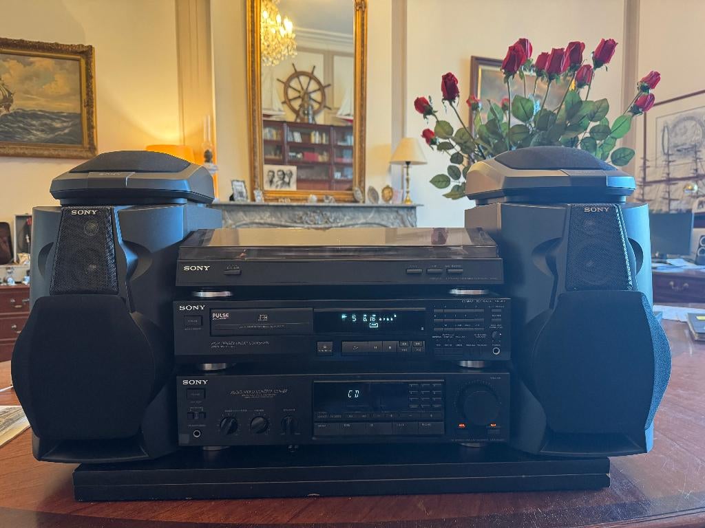 Sony Stereo Set Draaitafel Tuner Versterker CD-Speler Boxen, Ophalen, Gebruikt, Tuner of Radio, Losse componenten