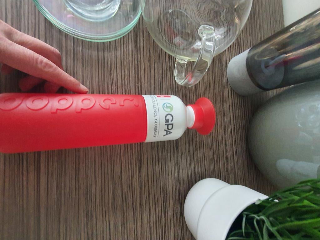 Rode Dopper waterfles met GPA-logo, Ophalen of Verzenden, Zo goed als nieuw