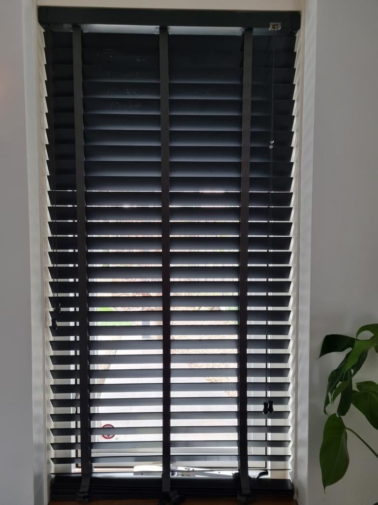 PVC 1x 50mm zwarte luxaflex/jaloezie maat 75x172cm, Zwart, Zo goed als nieuw, Modern, 150 tot 200 cm