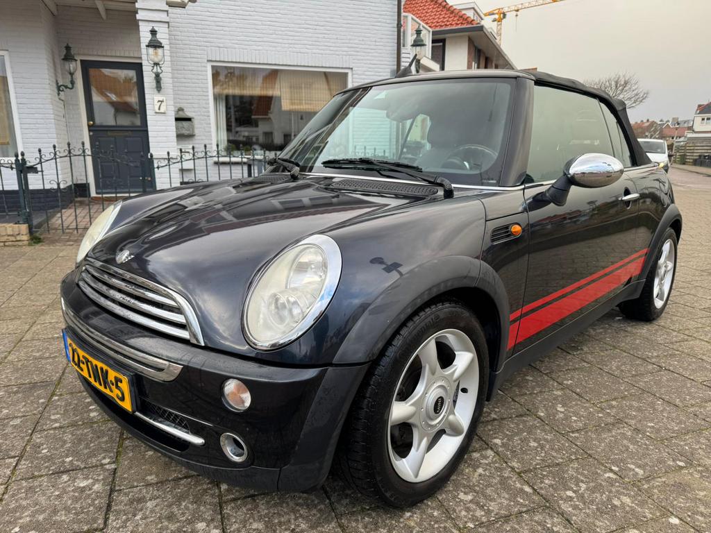 Mini 1.6 16V Cooper Cabrio / leer / zie beschrijving!!, Voorwielaandrijving, Zwart, 4 cilinders, Cabriolet