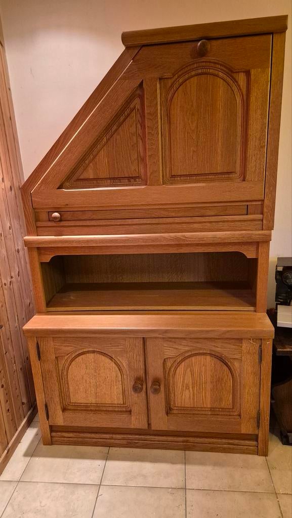 Massief Eiken Onderkast met Bar - Gratis Ophalen, Antiek en Kunst, Antiek | Meubels | Kasten, Ophalen