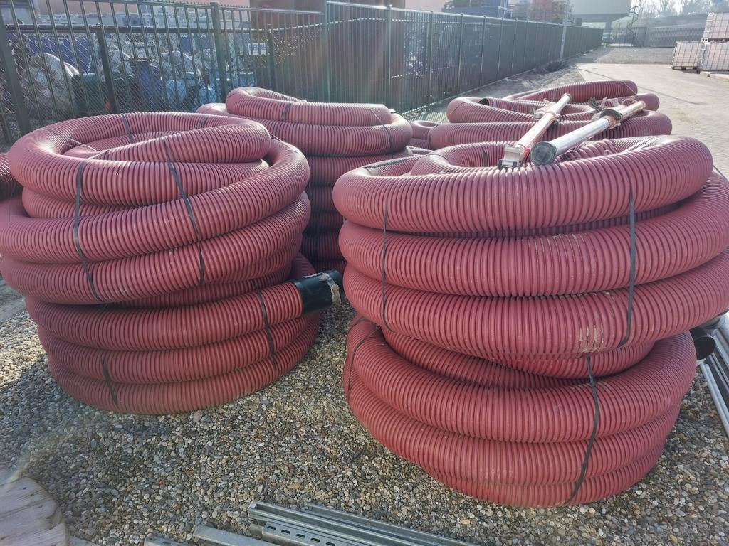 Rode ribbelbuis 160mm 25 mtr. per rol., Ophalen, Pvc, 6 meter of meer, Overige typen