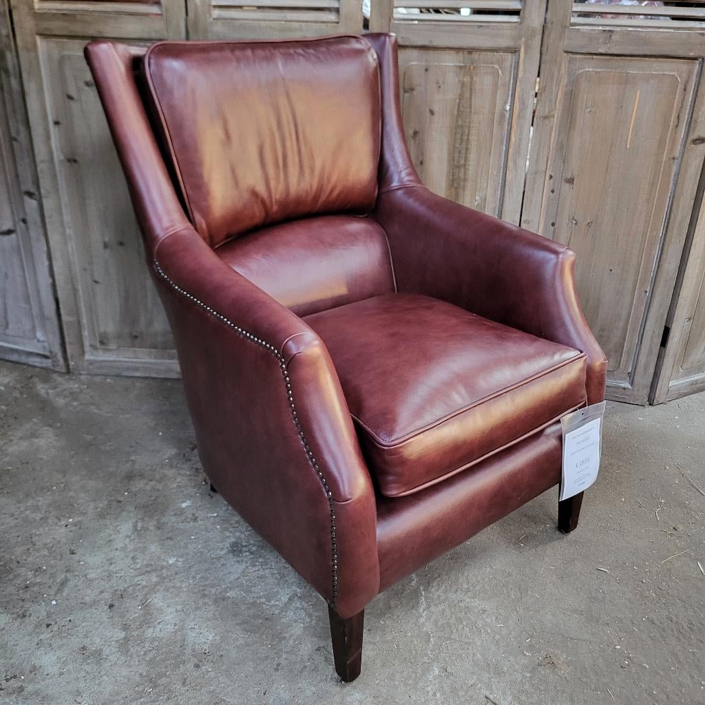 Fauteuil Picasso in prachtig soepel rundleer., Ophalen, Chesterfield, 75 tot 100 cm, Zo goed als nieuw