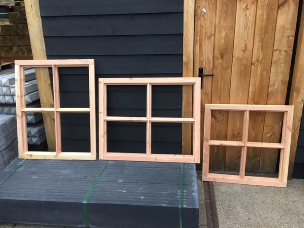 douglas ramen met roede, Doe-het-zelf en Verbouw, Glas en Ramen, Nieuw, Gevelraam of Ruit, 80 tot 120 cm, 80 tot 120 cm, Ophalen