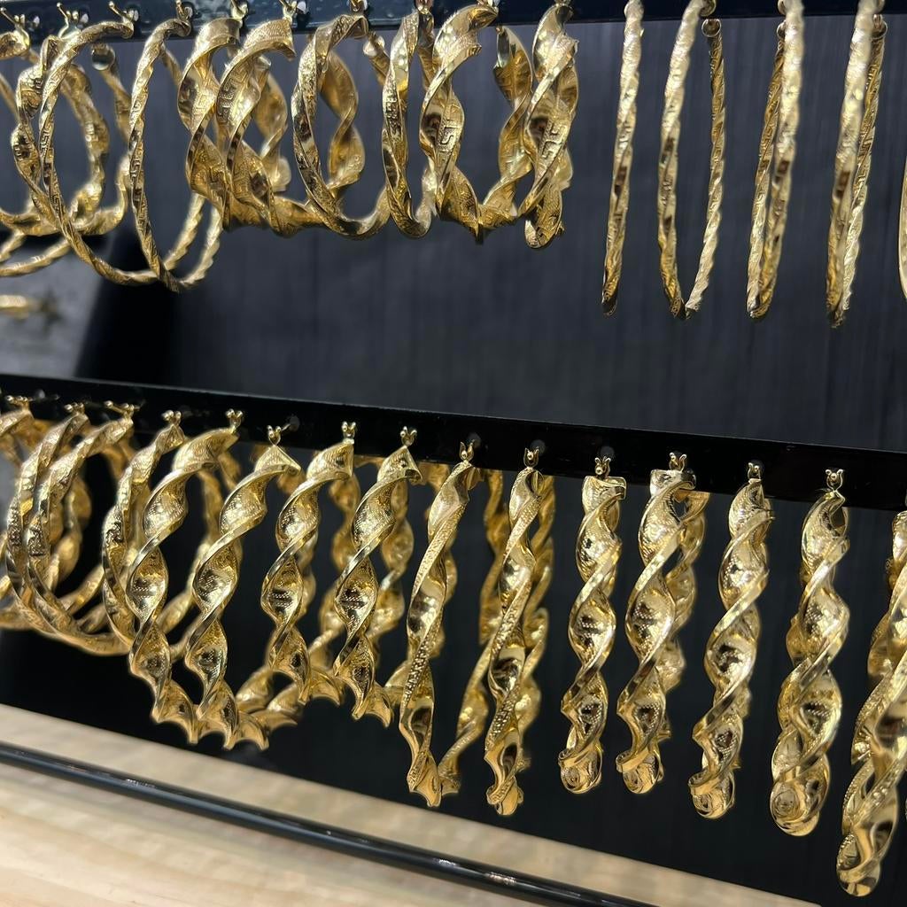 Prachtige oorbellen wokkels 14 karaat goud, Ophalen of Verzenden, Zo goed als nieuw, Overige kleuren, Goud