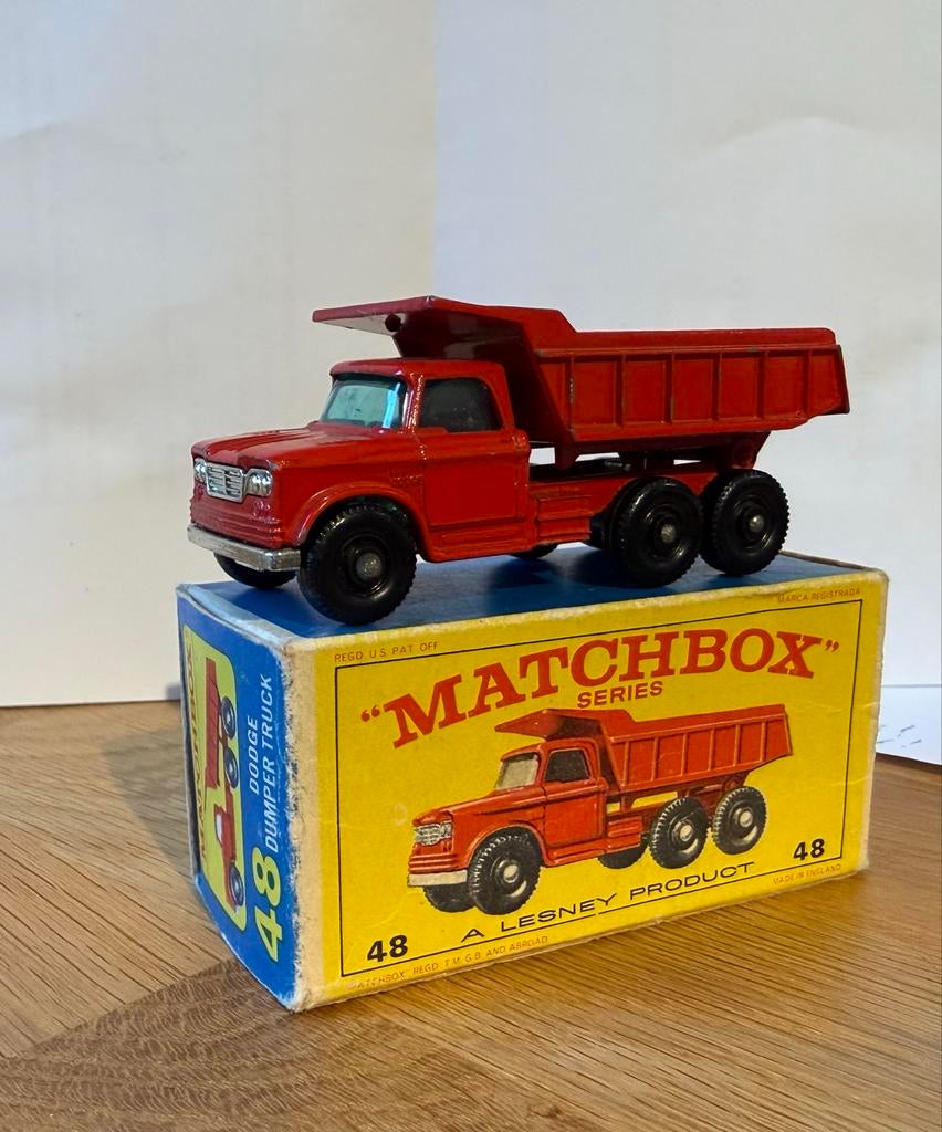 Matchbox Lesney 48 Dodge Dumper Truck in originele box, Ophalen of Verzenden, Gebruikt, Auto