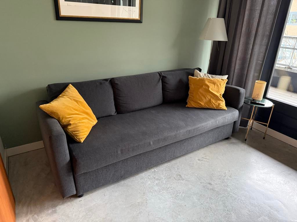Ikea FRIHETEN Slaapbank - Grijs, Ophalen, Gebruikt, Tweepersoons, 140 cm