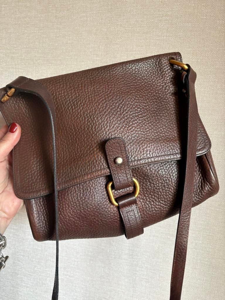DELVAUX FICHU crossbody tas bruin, Sieraden, Tassen en Uiterlijk, Ophalen of Verzenden, Zo goed als nieuw, Bruin