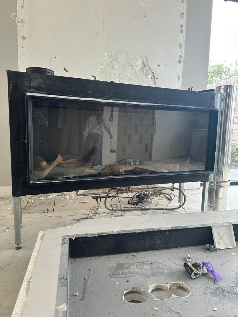 Inbouw gashaard met afstandsbediening Dru, Ophalen, Zo goed als nieuw, Inbouwhaard, Gashaard