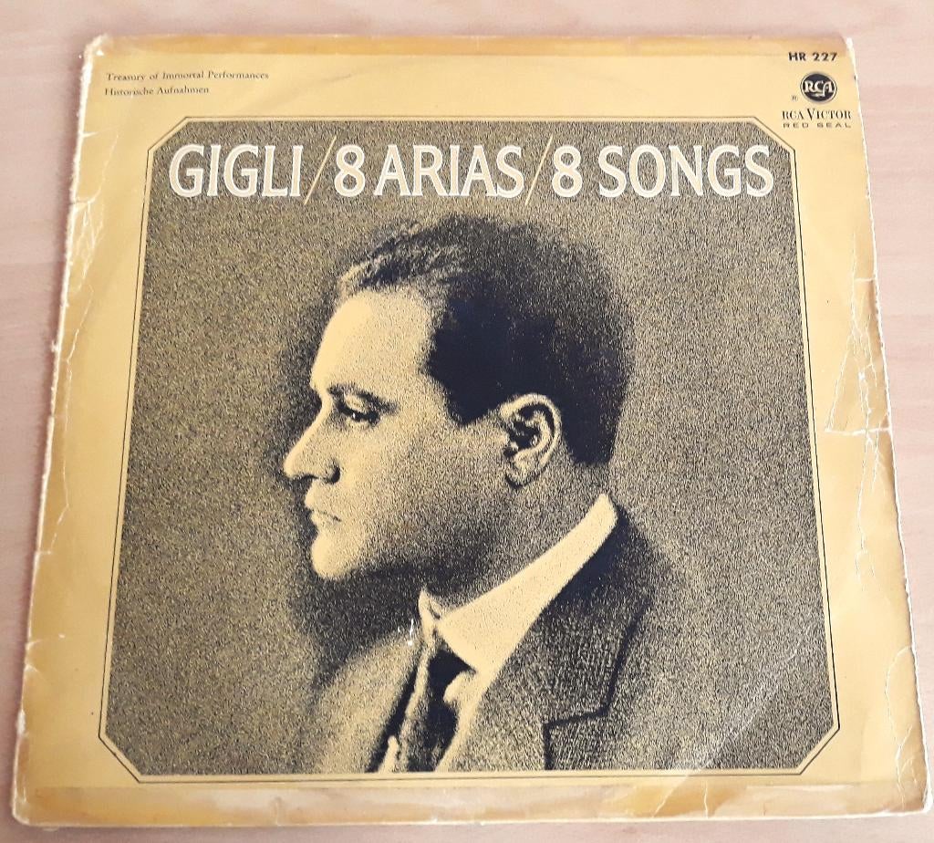 Beniamino Gigli ‎/ 8 Arias/ 8 Songs - RCA Victor Red Seal, Opera of Operette, Ophalen of Verzenden, Zo goed als nieuw, Romantiek