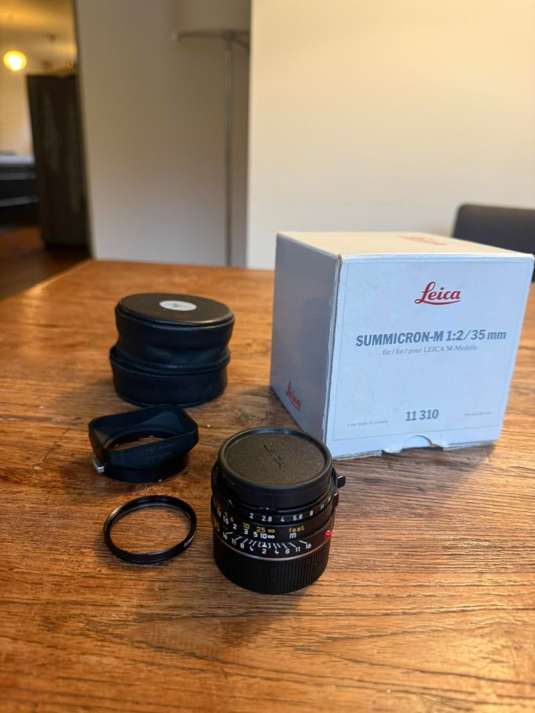 Leica summicron 35mm 1:2 king of bokey 4e generatie, Ophalen, Zo goed als nieuw, Groothoeklens