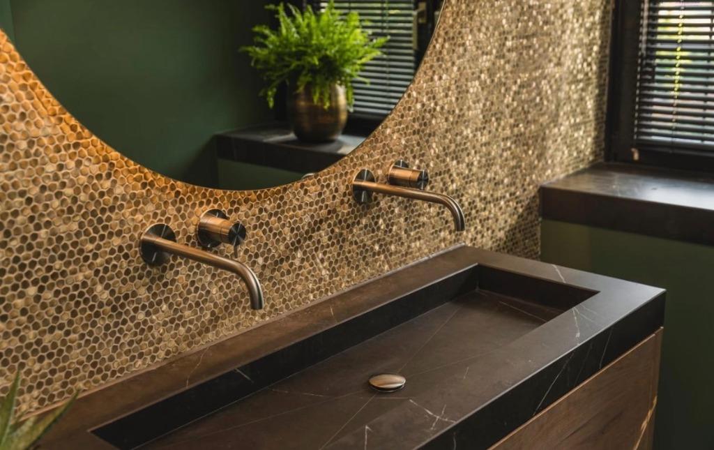 mozaiëk crazy pattern gold 300x300x4mm, Overige materialen, Wandtegels, Nieuw, Ophalen of Verzenden