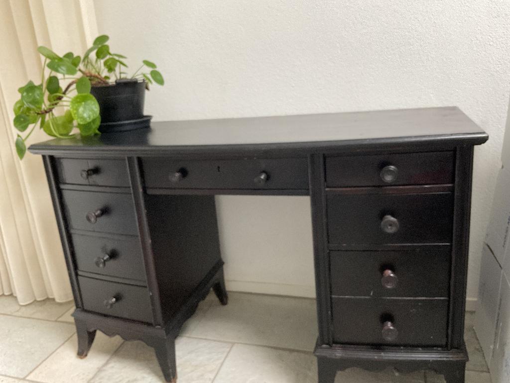 Secretaire bureau zwart hout( bijna antiek 44 jaar oud), Huis en Inrichting, Kasten | Secretaires, Ophalen, Gebruikt, Vintage antiek