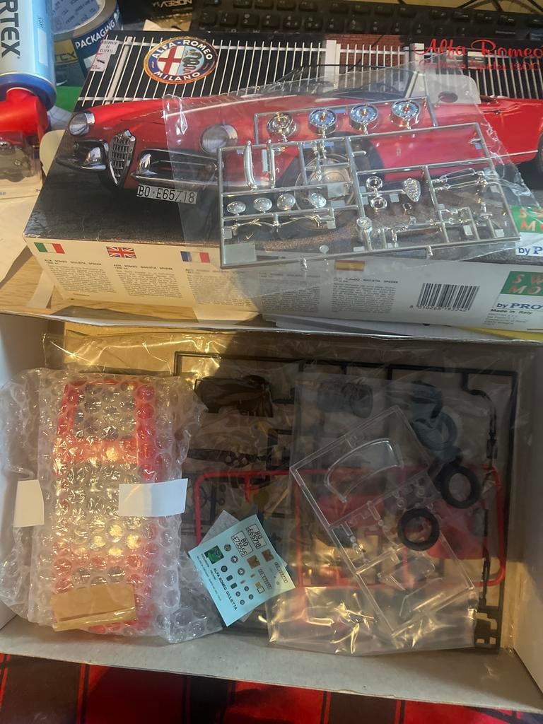 Protar 1/24 Alfa Giullietta Spider Bouwdoos - Ongebouwd, Overige merken, Protar, Auto, Ophalen of Verzenden