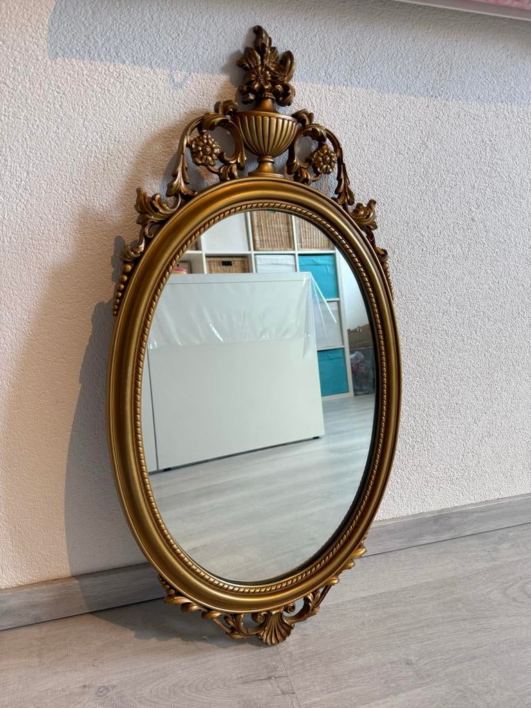 Vintage Pieterman Spiegel Barok Rococo Stijl, Ophalen, Ovaal, Minder dan 50 cm, Minder dan 100 cm