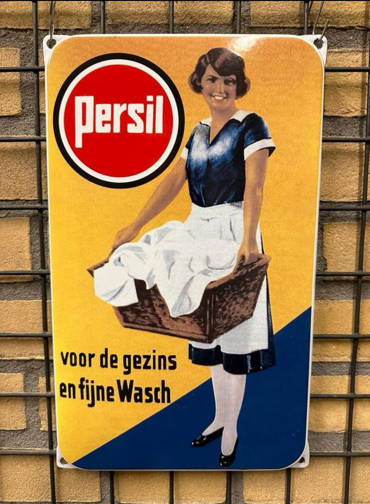 Vintage Persil Emaille Reclamebord, Ophalen