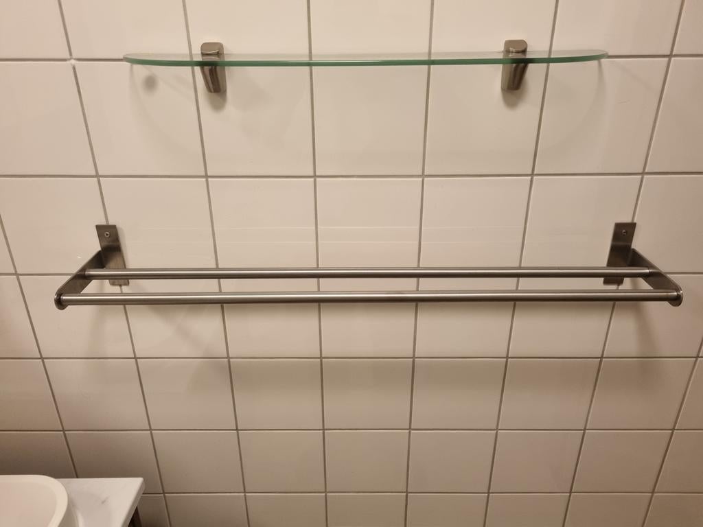 Ikea RVS Handdoekrek - Dubbel, Ophalen, Zo goed als nieuw, Grijs, Handdoekenrek