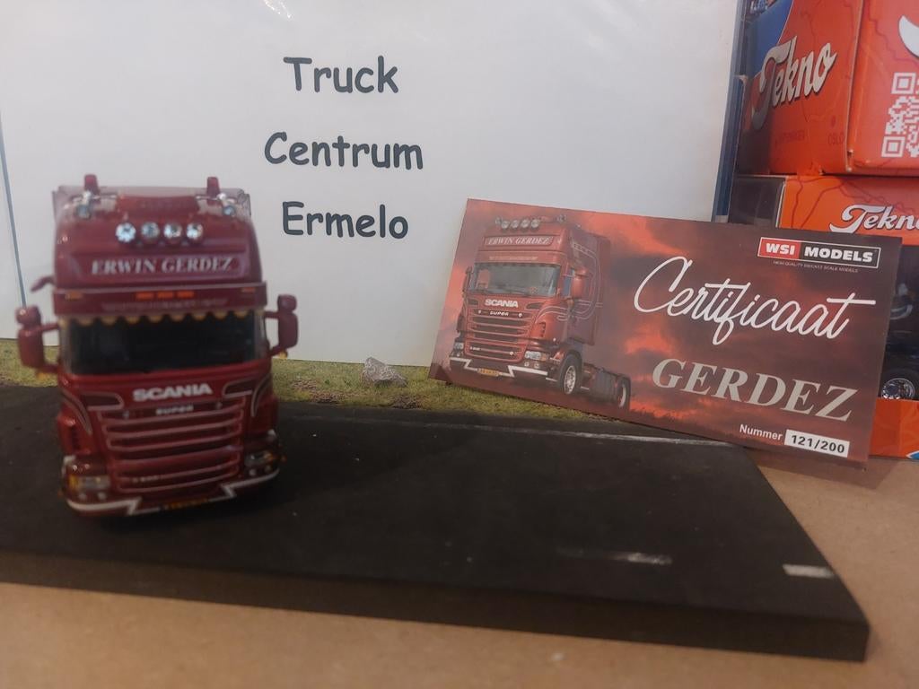 Erwin Gerdez int. transport; SCANIA R6 TOPLINE 4X2, Hobby en Vrije tijd, Modelauto's | 1:50, Ophalen of Verzenden, Nieuw, Bus of Vrachtwagen