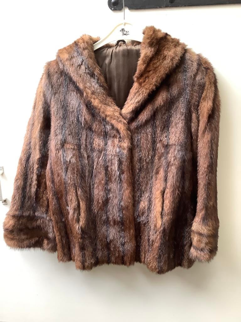 Vintage bruine bontjas, Ophalen of Verzenden, Gedragen, Bruin
