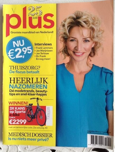 Maandblad - PLUS nr. 9 - september 2015 - Frank Lammerts, Ophalen of Verzenden, 1980 tot heden, Nederland, Tijdschrift