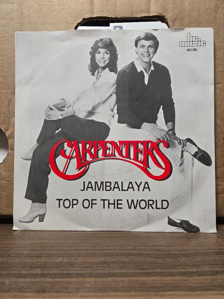 Carpenters - Jambalaya/Top of the world, Cd's en Dvd's, Vinyl Singles, 7 inch, Single, Ophalen of Verzenden, Zo goed als nieuw