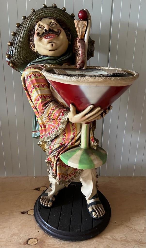 Grote ober butler Mexicaan met cocktail dienblad, Verzamelen, Beelden en Beeldjes, Ophalen, Nieuw, Dier