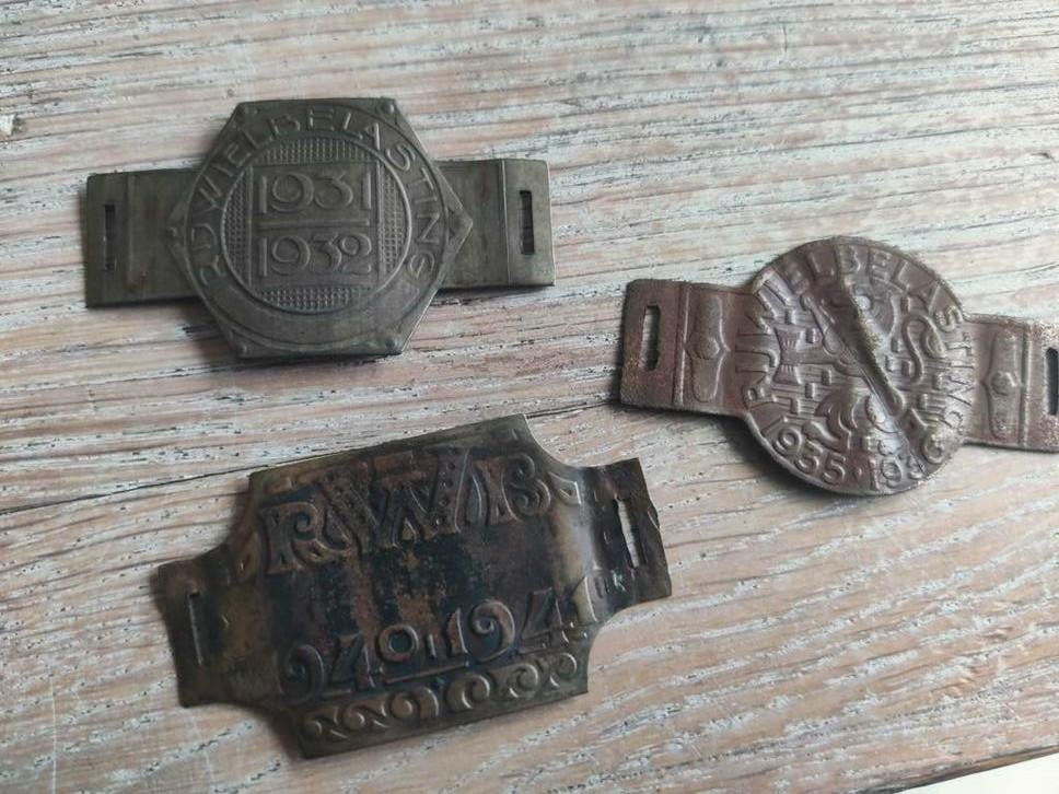 3 x rijwiel belasting plaatjes, Ophalen of Verzenden