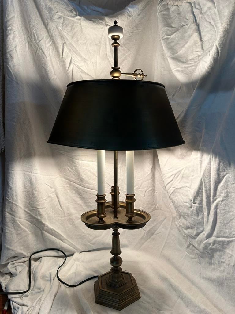 Exclusieve Antieke Bouillotte Lamp – 78 cm Volledig Messing, Ophalen of Verzenden