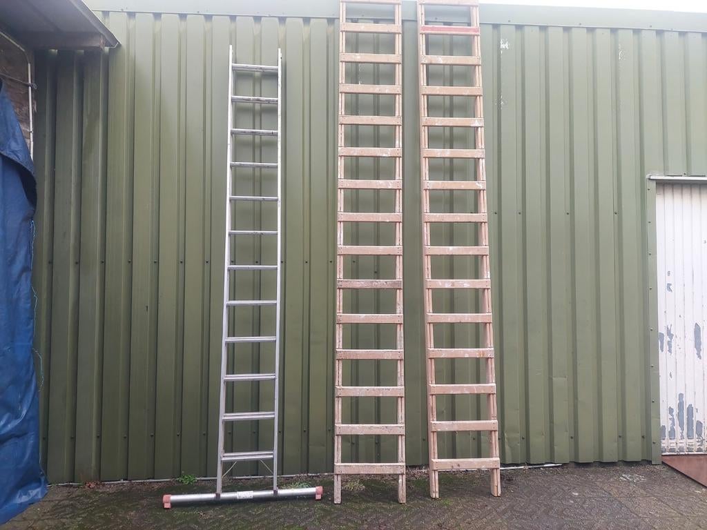 3 stuks ladders., Doe-het-zelf en Verbouw, Ladders en Trappen, Ophalen, 4 meter of meer