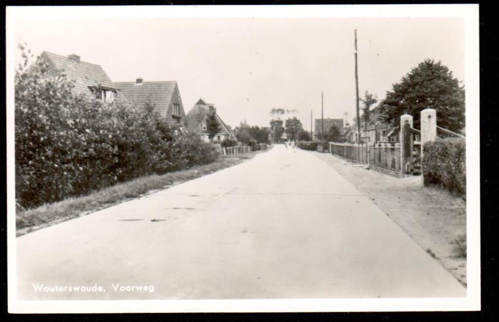 Oude Ansicht - Wouterswoude Voorweg - Frl., Ophalen of Verzenden, 1940 tot 1960, Ongelopen, Friesland