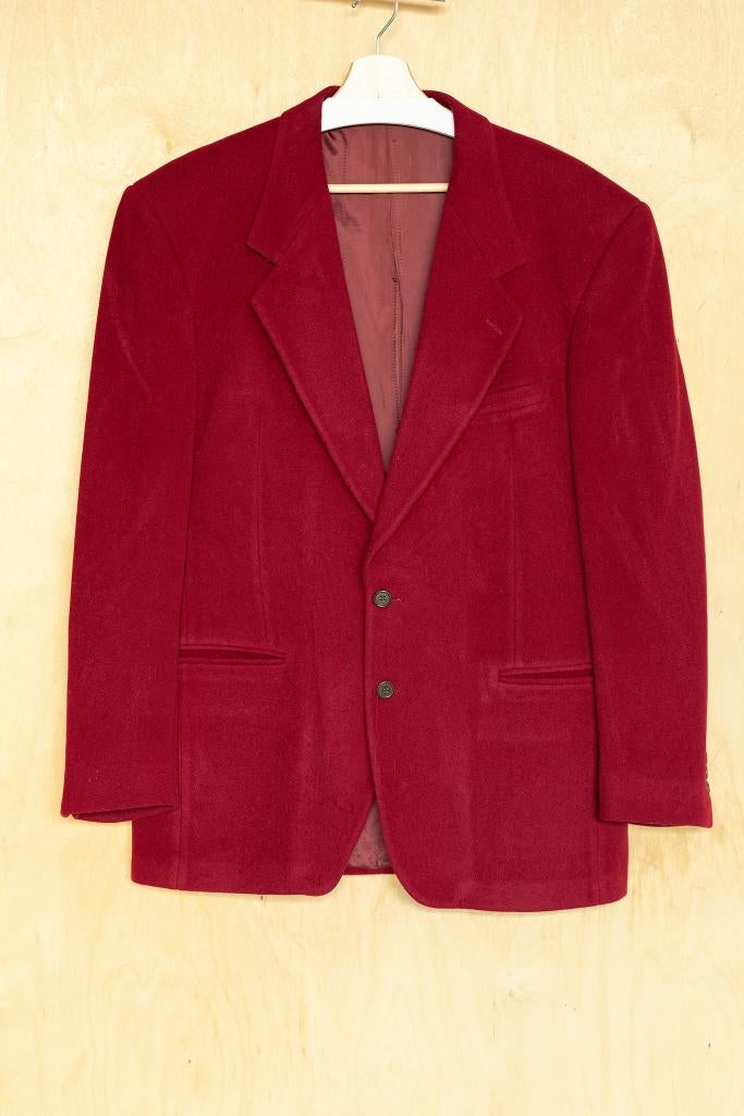 Versace V2 Paul van Dijk bordeauxrood wollen jasje L 52, Maat 52/54 (L), Ophalen of Verzenden, Zo goed als nieuw, Rood