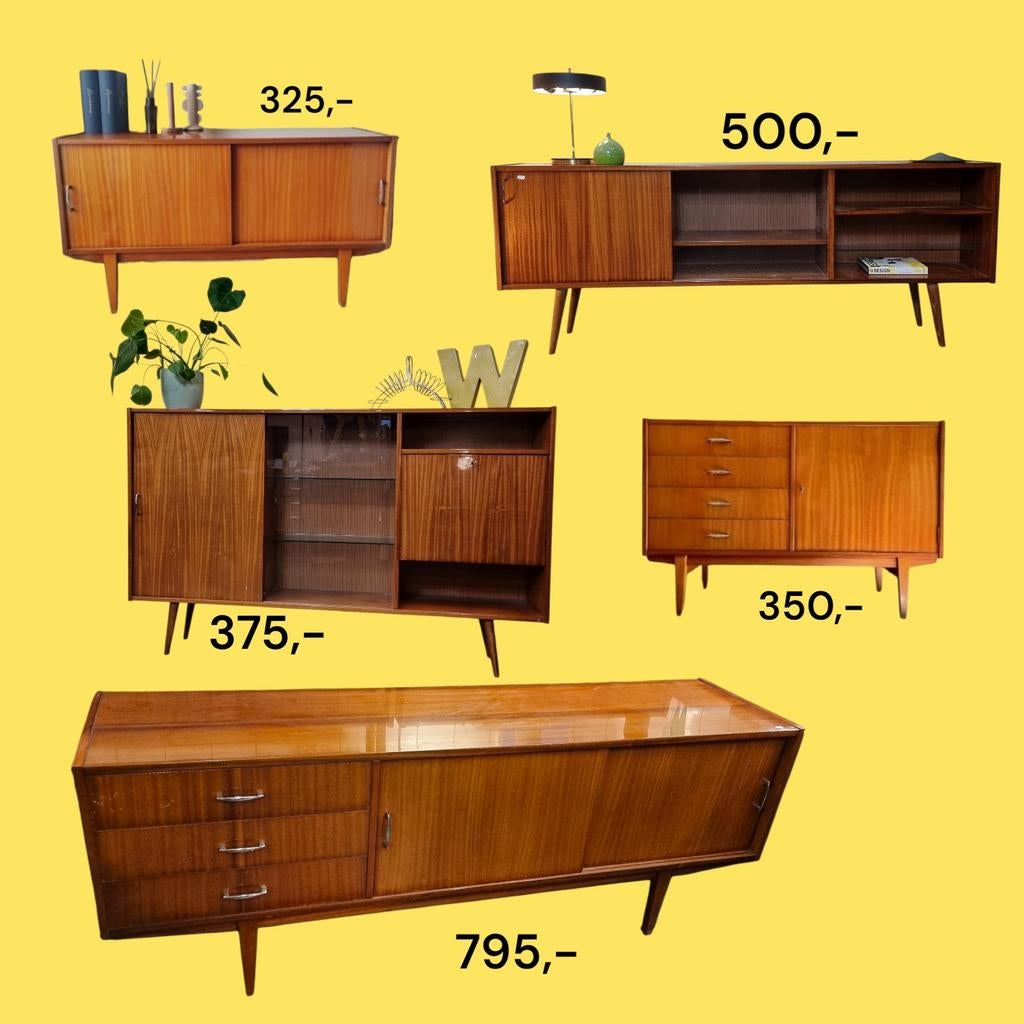 Grote voorraad vintage kastjes uit de jaren 60, Ophalen, ,, ,, Minder dan 150 cm