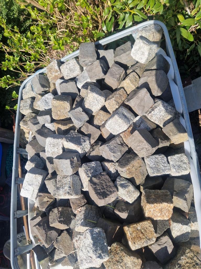 Granieten kasseien   kinderkoppen, Tuin en Terras, Grind, Keien en Split, Ophalen, Grijs, Graniet, Overige typen