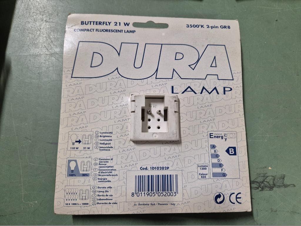 DURA LAMP BUTTERFLY 21 WATT SPAARLAMP 2 PINS GR8, Huis en Inrichting, Ophalen of Verzenden, Nieuw, E27 (groot), Led-lamp