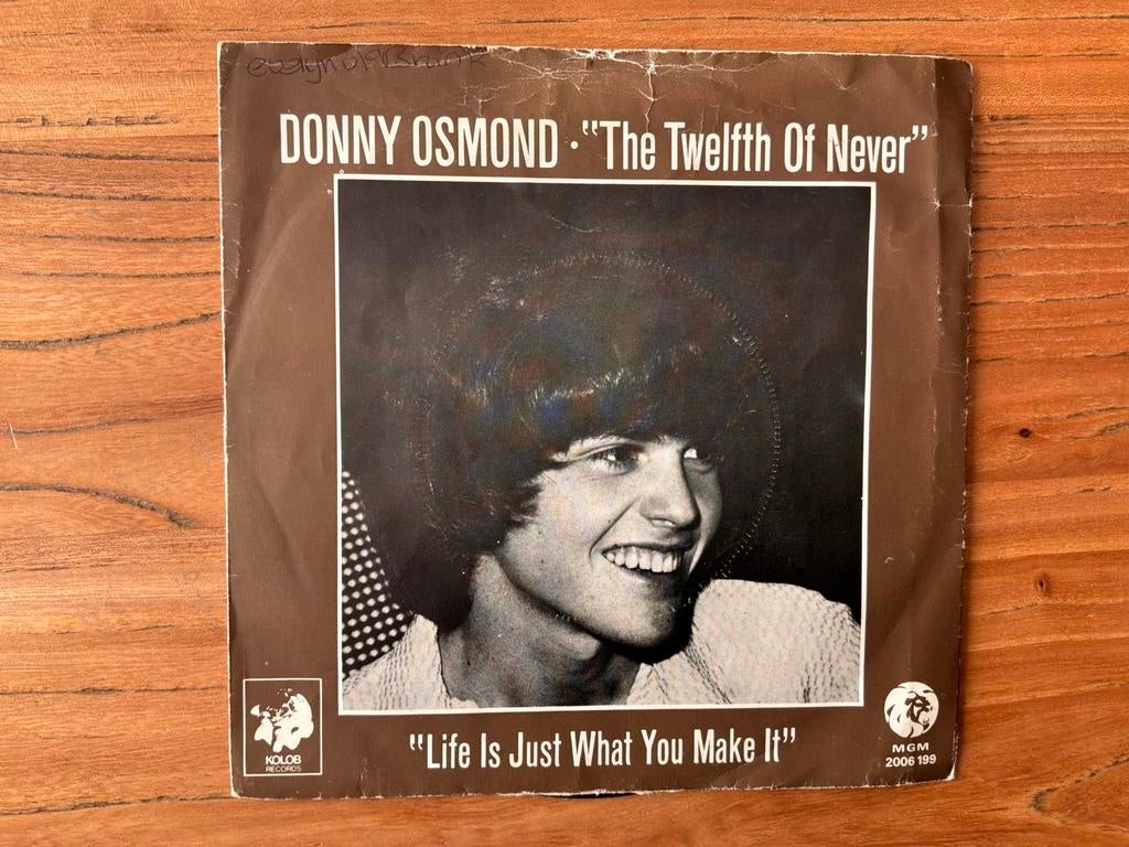 Donny Osmond - The Twelfth Of Never vinyl single, Gebruikt, 7 inch, Single, Ophalen of Verzenden
