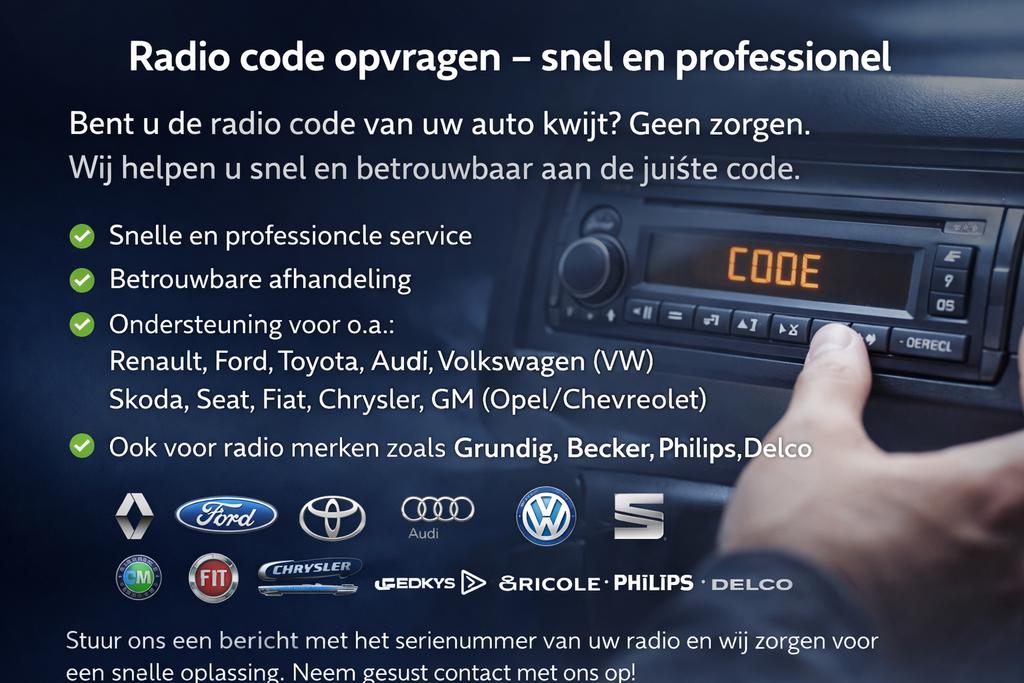 Radio Code Kwijt? Direct Oplossing voor Alle Auto’s, Auto diversen, Autoradio's, Aycar, Ophalen of Verzenden, Zo goed als nieuw