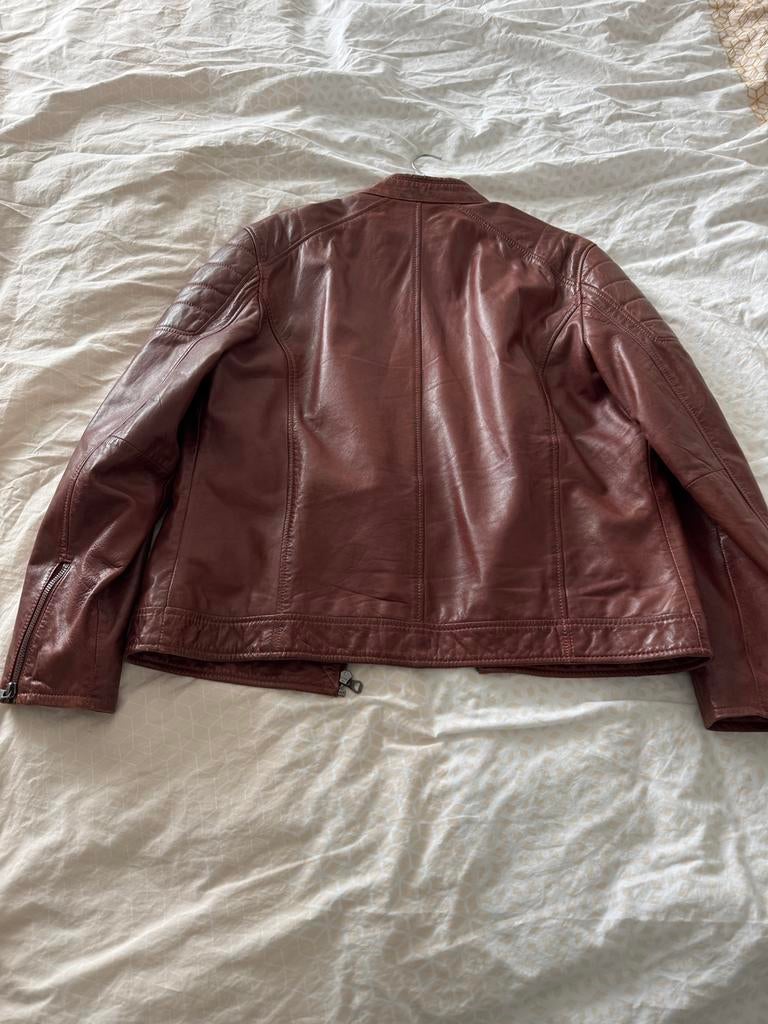 Leren jas, Kleding | Dames, Ophalen of Verzenden, Zo goed als nieuw, Maat 46/48 (XL) of groter, Bruin