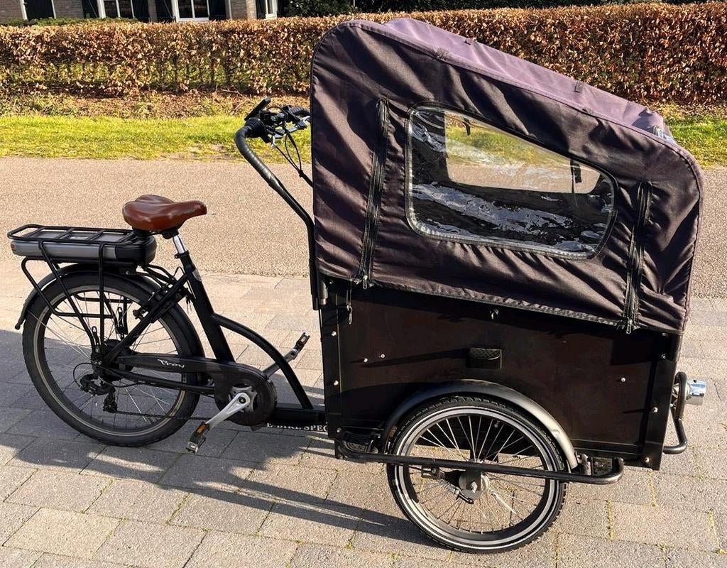 Elektrische Bakfiets Vogue Troy + Huif | Rijklaar, 4 kinderen of meer, Gebruikt, Huif, Ophalen