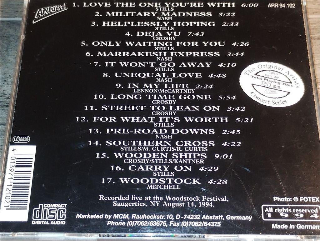 Crosby, Stills & Nash - Woodstock 1994 [Onofficieel], Ophalen of Verzenden, Zo goed als nieuw, Poprock