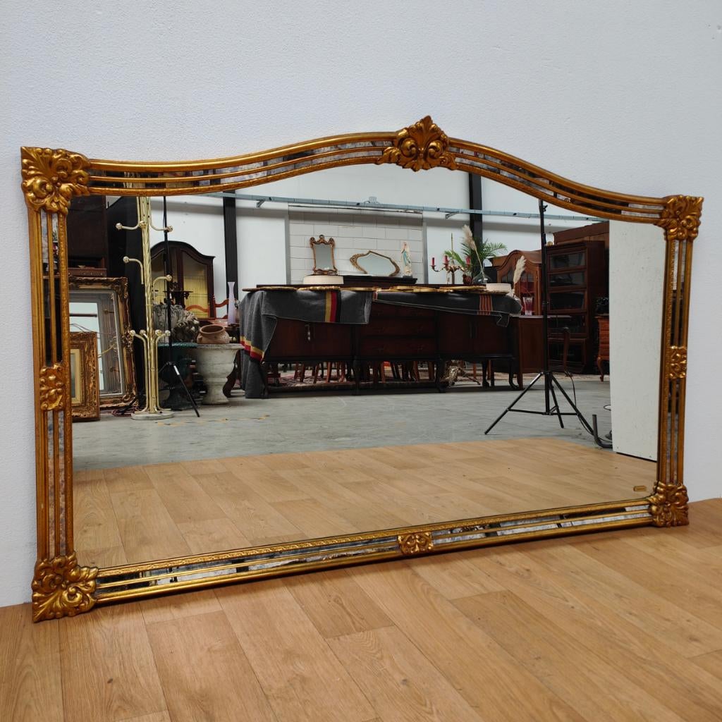 Vintage Hollywood Regency DeKnudt spiegel schouwspiegel 302, Valkenswaard, Flashback Furniture Vintage & Antique, 100 tot 150 cm