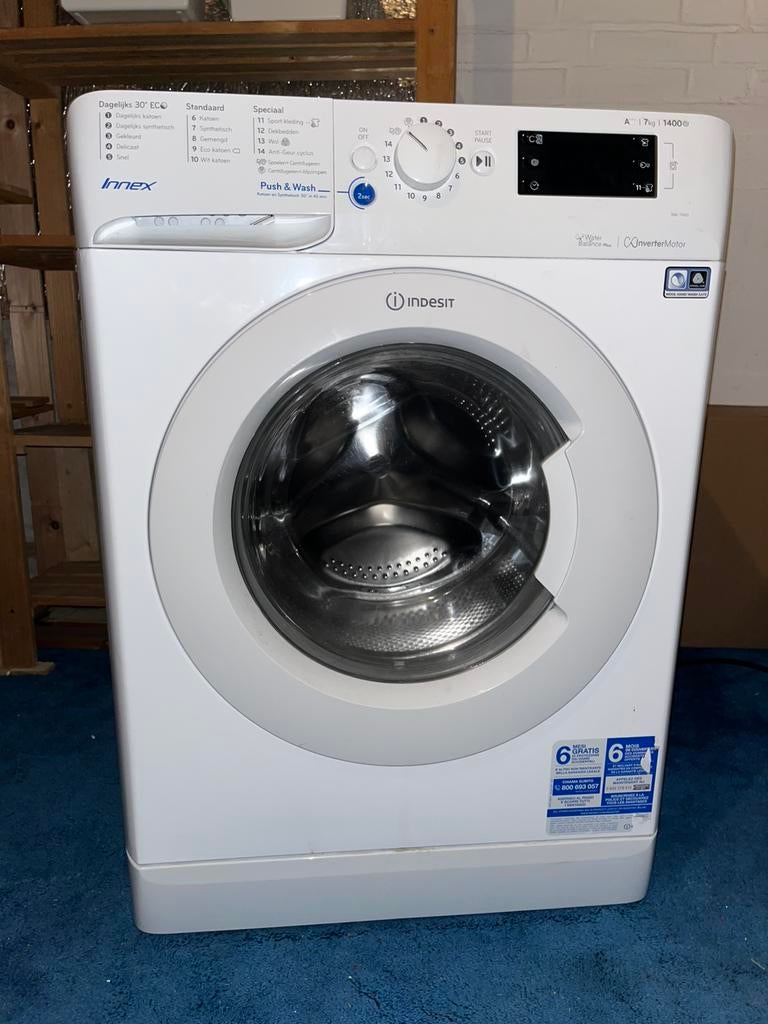Indesit Innex Wasmachine 7kg, Ophalen, Zo goed als nieuw, Voorlader, 85 tot 90 cm