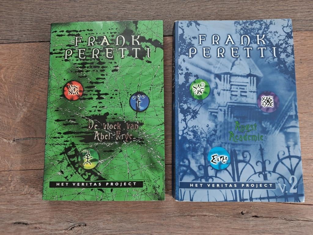 Frank Peretti - De vloek van Abel Frye & Angst Academie, Boeken, Ophalen of Verzenden