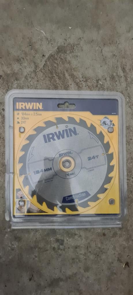 IRWIN Zaagblad 184mm x 2.5mm, 30mm asgat, 24T, Ophalen, Cirkelzaag, 70 mm of meer, Nieuw