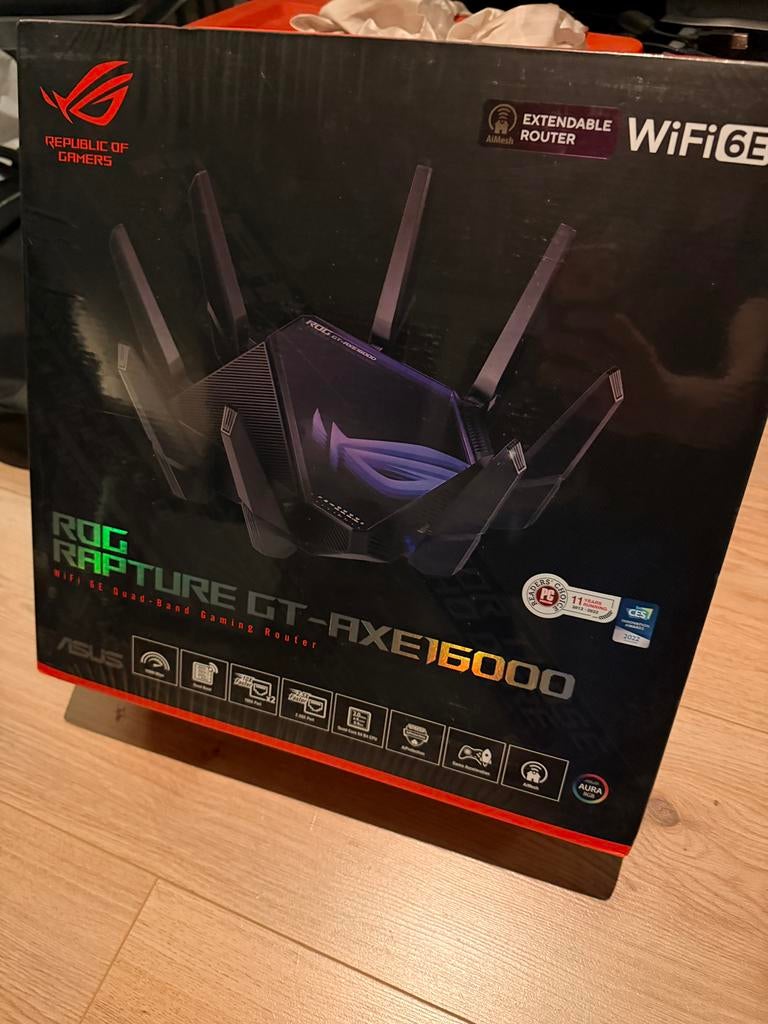 Asus ROG Rapture GT-AXE16000 Gaming modem/router, Computers en Software, Ophalen of Verzenden, Nieuw