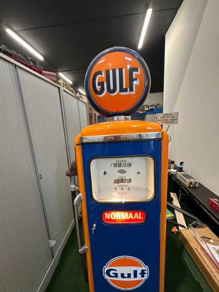 Vintage Gulf Benzinepomp - Zeldzaam Collecters Item, Ophalen, Gebruikt, Auto's