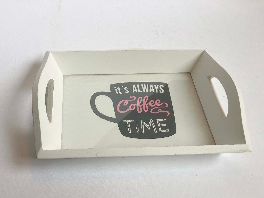 klein houten dienblaadje it’s always coffee time, Ophalen of Verzenden